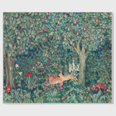 GROEN, BOSDIEREN Hazen, Groene Bloemen Cadeaupapier (Vlak)