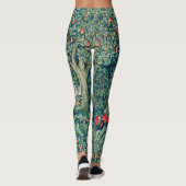 GROEN, BOSDIEREN Hazen Groene Bloemen Leggings (Achterkant)