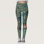GROEN, BOSDIEREN Hazen Groene Bloemen Leggings (Voorkant)