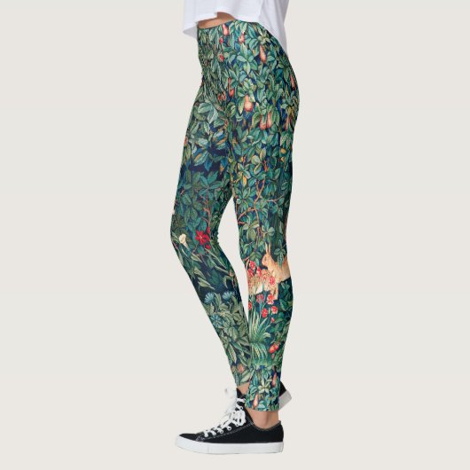 GROEN, BOSDIEREN Hazen Groene Bloemen Leggings (Links)