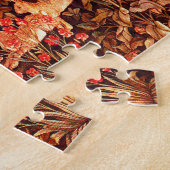 GROEN, BOSDIEREN Hazen, Rode Vos, Bruine Bloemen Legpuzzel (Zijkant)