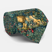 GROEN, BOSDIEREN LEEUW, Groene Bloemen Stropdas (Opgerold)
