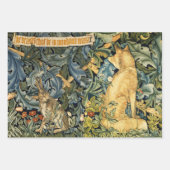 GROEN, BOSDIEREN, Leeuw, Hazen en Vos Inpakpapier Vel (Voorkant 3)