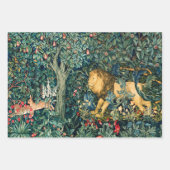 GROEN, BOSDIEREN, Leeuw, Hazen en Vos Inpakpapier Vel (Voorkant 2)