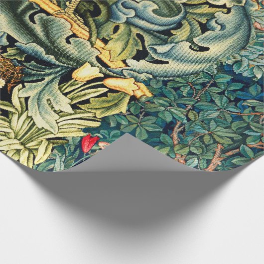 GROEN, BOSDIEREN, PAUW IN GROENE BLOEM CADEAUPAPIER (Hoek)