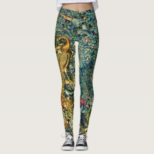 GROEN, BOSDIEREN, PAUW IN GROENE BLOEM LEGGINGS