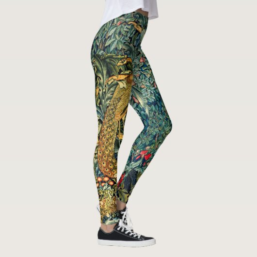 GROEN, BOSDIEREN, PAUW IN GROENE BLOEM LEGGINGS (Rechts)
