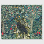 GROEN, BOSDIEREN, RAVEN IN GROENE BLOEM CADEAUPAPIER (Vlak)