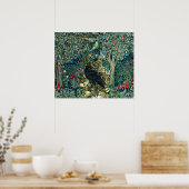 GROEN, BOSDIEREN, RAVEN IN GROENE BLOEM POSTER (Keuken)
