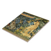 GROEN, BOSDIEREN, VOS EN HAAS, GROENE BLOEM TEGELTJE (Zijkant)