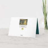 GROEN, BOSDIEREN, VOS EN HAAS, GROENE FLORALE FEESTDAGEN KAART (Achterkant)