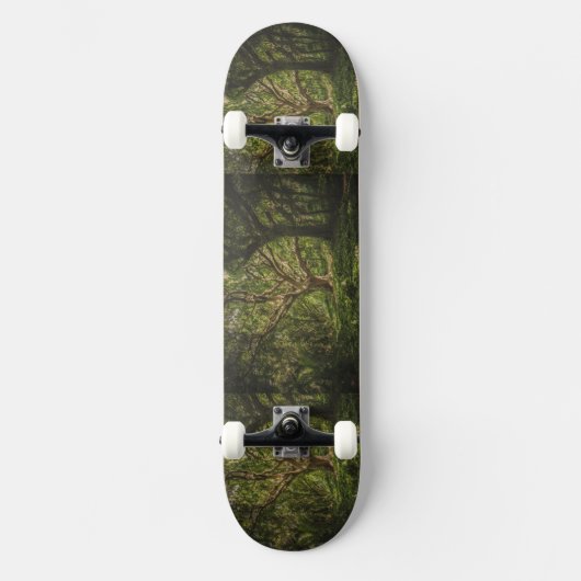 Groen bospatroon afbeelding persoonlijk skateboard (Voorkant)