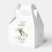 Groen Botanicals Waterverf Kalligrafie Bruiloft Bedankdoosjes (Achterkant)