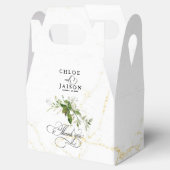 Groen Botanicals Waterverf Kalligrafie Bruiloft Bedankdoosjes (Geopend)