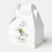 Groen Botanicals Waterverf Kalligrafie Bruiloft Bedankdoosjes (Voorkant Zijde)