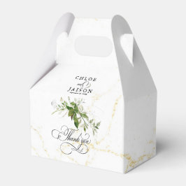 Groen Botanicals Waterverf Kalligrafie Bruiloft Bedankdoosjes