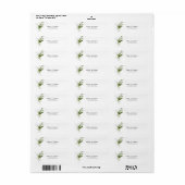Groen Botanicals Waterverf Kalligrafie Bruiloft Etiket (Full Sheet)