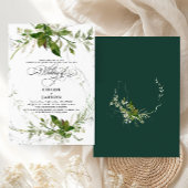 Groen Botanicals Waterverf Kalligrafie Bruiloft Kaart