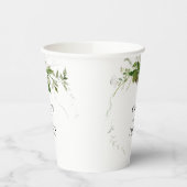 Groen Botanicals Waterverf Kalligrafie Bruiloft Papieren Bekers (Links)