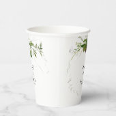 Groen Botanicals Waterverf Kalligrafie Bruiloft Papieren Bekers (Rechts)