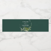 Groen Botanicals Waterverf Kalligrafie Bruiloft Waterfles Etiket (Enkel label)