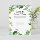 Groen Botanisch Baby shower Game 5x7" Grootte Kaart (Staand voorkant)