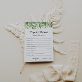 Groen Botanisch Baby shower Hoop & Wensen Kaart