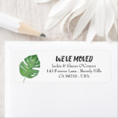 Groen botanisch blad We verplaatsen nieuw rendemen Etiket (Insitu)