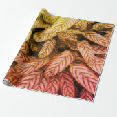 Groen botanisch bladpatroon inpakpapier (Uitgerold)