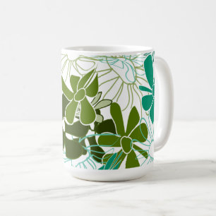 Groen botanisch bladpatroon Minimaal bloemendesi Koffiemok