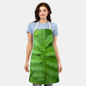 Groen botanisch bladpatroon schort (Gedragen)