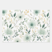  groen botanisch bloemmotief inpakpapier vel (Voorkant 3)