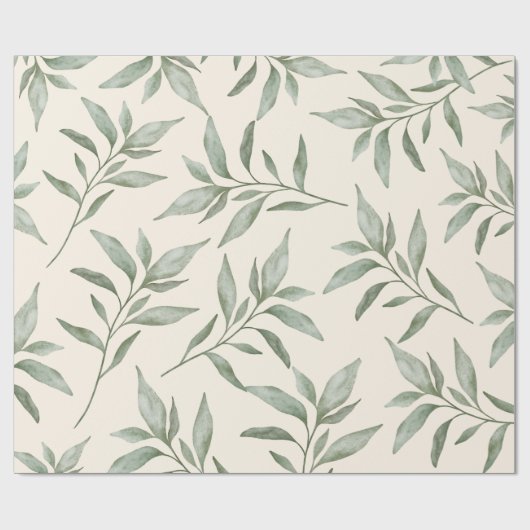  groen botanisch cadeaupapier (Vlak)