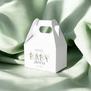 Groen Botanisch Decoratief Lettertype Baby shower Bedankdoosjes