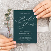 Groen Botanisch Elegant Script-Vrijgezellenfeest Kaart