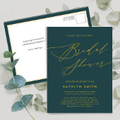 Groen Botanisch Elegant Script-Vrijgezellenfeest Uitnodiging Briefkaart