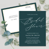 Groen Botanisch Elegant Script-Vrijgezellenfeest Uitnodiging Briefkaart