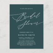 Groen Botanisch Elegant Script-Vrijgezellenfeest Uitnodiging Briefkaart (Voorkant)