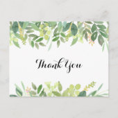 Groen Botanisch gebladerte Dank u Briefkaart (Voorkant)