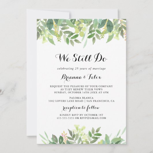 Groen Botanisch gebladerte We doen nog steeds gelo Kaart (Voorkant)