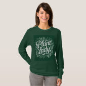 Groen Botanisch Lijst Plant Lady Groen T-shirt (Voorkant volledig)