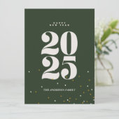 Groen  Botanisch Lijst Vrolijk Kerstfeest Holi Feestdagenkaart (Staand voorkant)