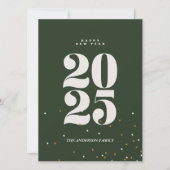 Groen  Botanisch Lijst Vrolijk Kerstfeest Holi Feestdagenkaart (Voorkant)