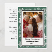 Groen Botanisch Lijst Vrolijk kerstkaartje Feestdagenkaart (Voorkant / Achterkant)