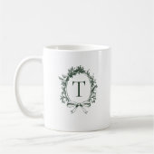  groen botanisch monogram koffiemok (Links)