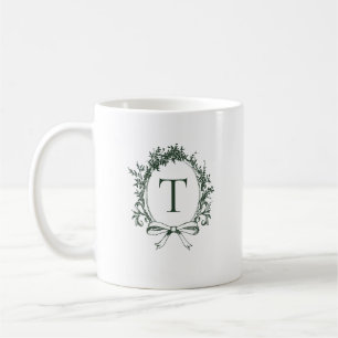 groen botanisch monogram koffiemok