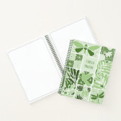Groen botanisch notitieboek | Aangepaste naam (Binnen)