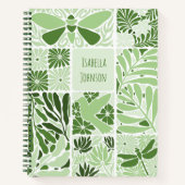 Groen botanisch notitieboek | Aangepaste naam (Voorkant)