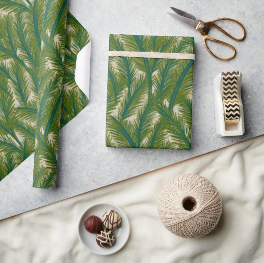 Groen Botanisch Palmblad Inpakpapier (Crafts)