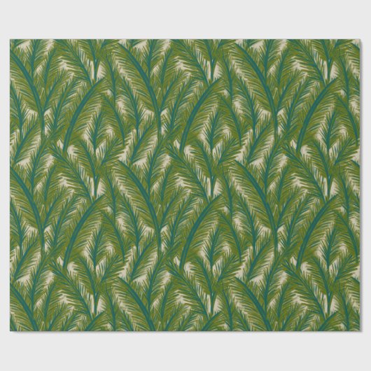 Groen Botanisch Palmblad Inpakpapier (Vlak)